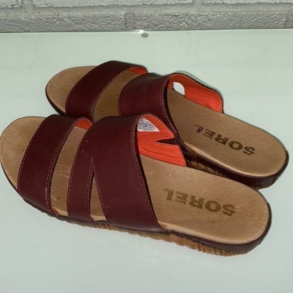 Sorel Out N About Plus Women Elderberry Open Toe Flat Slide Size 8.5 - Picture 3 of 7